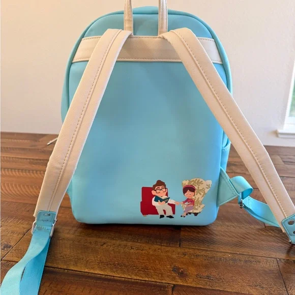 Disney Pixar UP Loungefly Mini Backpack – Carl & Ellie Balloons Design